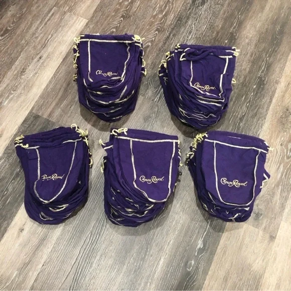 HUGE LOT of Crown Royal Bags 9 inch bags Purple Drawstring Bag - Picture 1 of 1